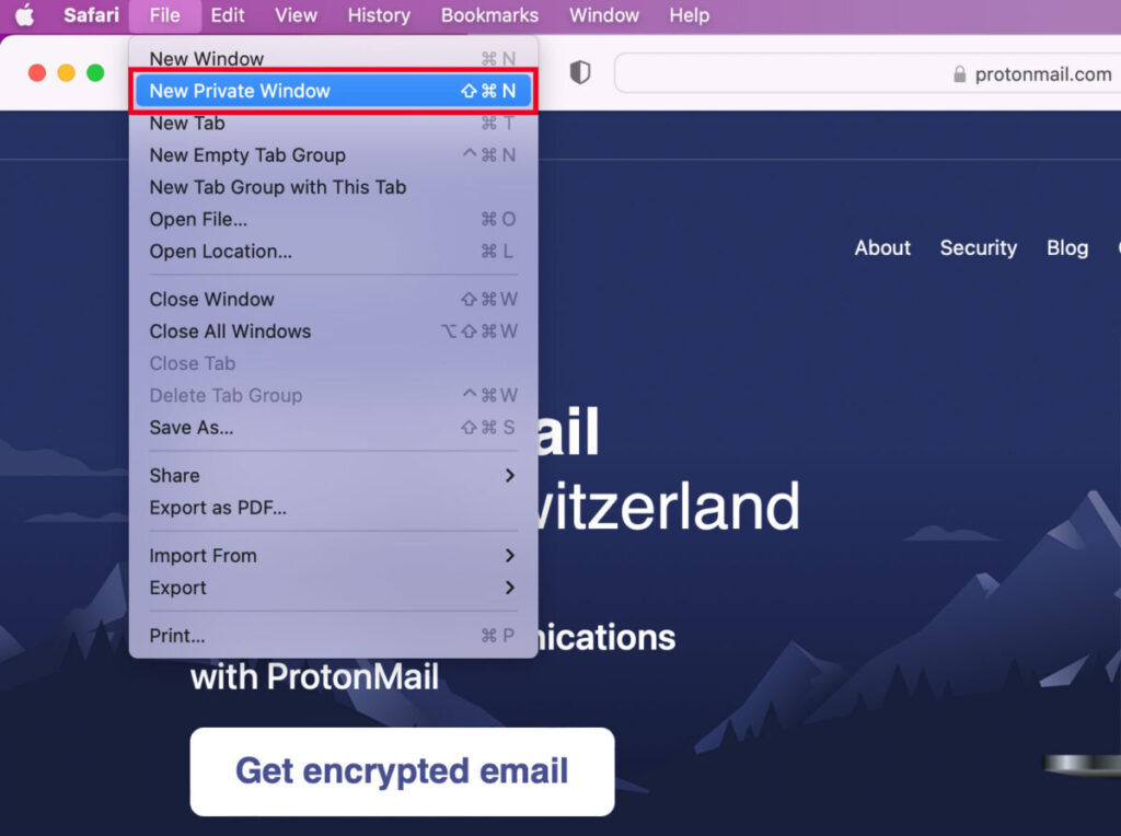 How to open a Private Browsing window in Safari