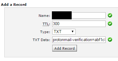 Add a record in your domain registrars web portal