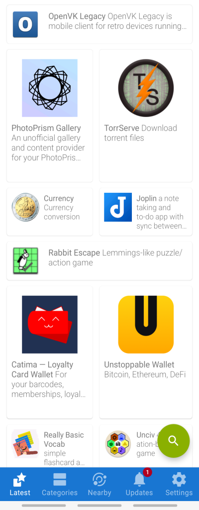 The official F-Droid app