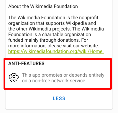 The app description will warn you about anti-features