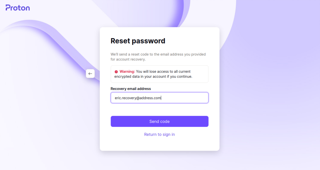 Reset password