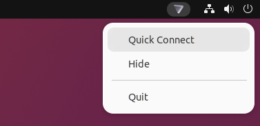 The Linux system tray icon