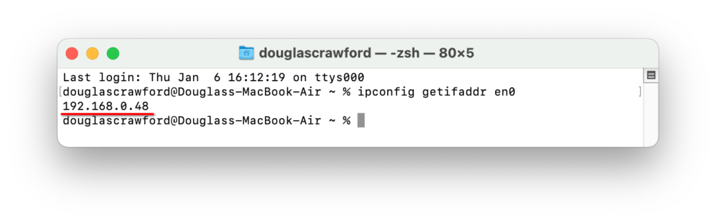 Find your IP address on macOS