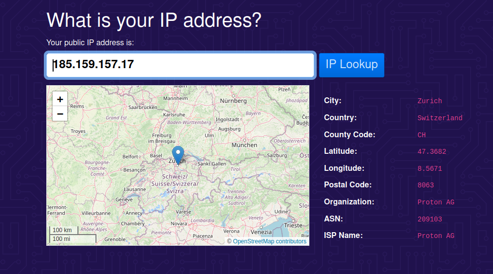 Check your external IP address using ip.me