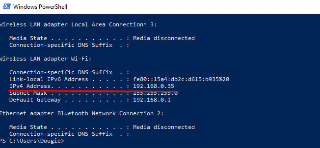 Find your IP address on Windows