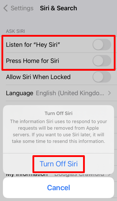 Disable Siri or control what it can access