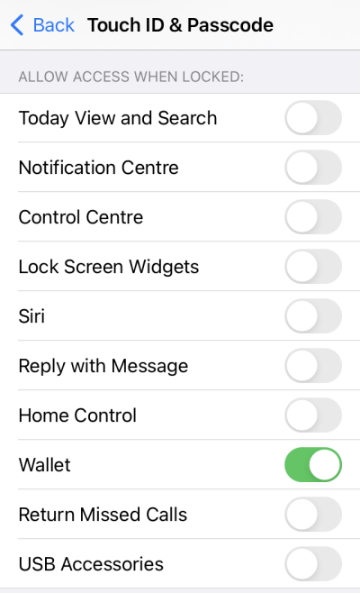 Remove app access when locked