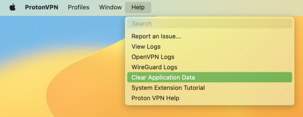 How to clear Proton VPN app data in macOS