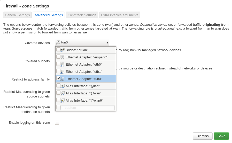 OpenWrt firewall options