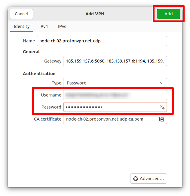 Enter your OpenVPN Username and Password 