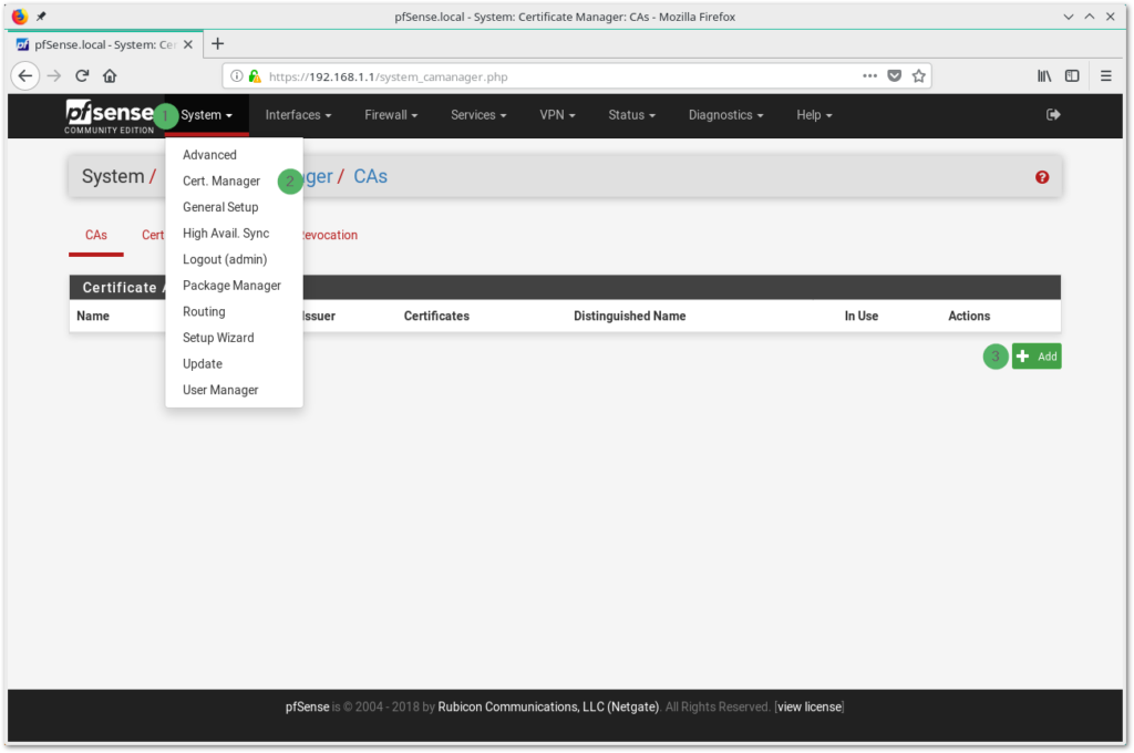 PfSense setup 1