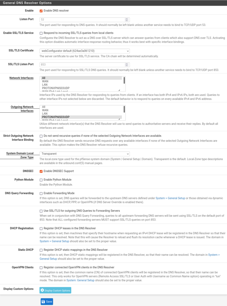 pfSense setup 