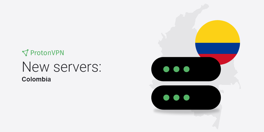 An illustration of eight new VPN servers in Colombia.