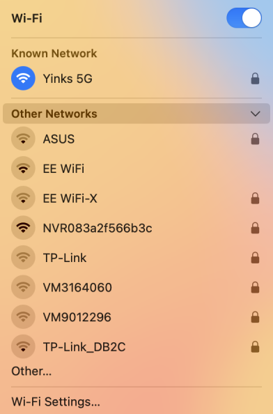 SSIDs of local networks in your area