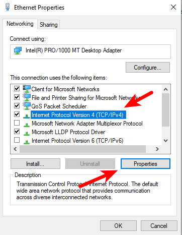 Windows IPv4 setting