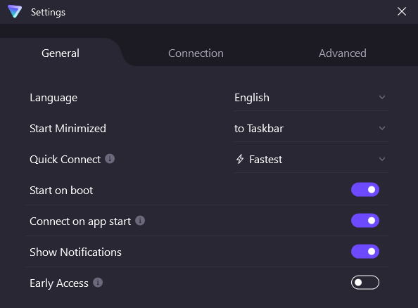 General settings