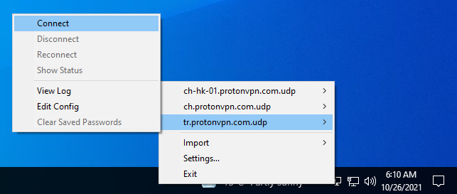 Choose connection if multiple profiles  have been imported