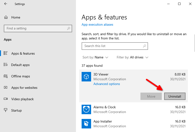 How to uninstall apps in Windows 2